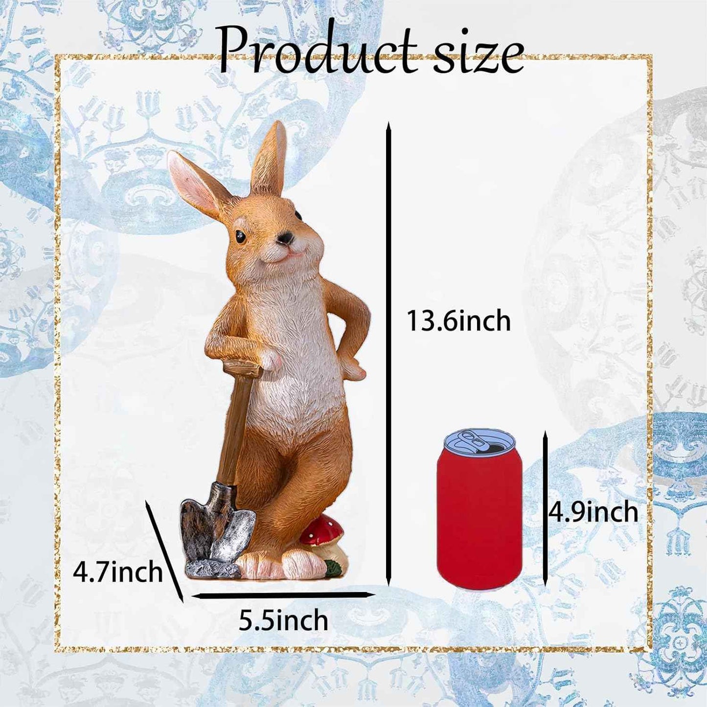 Bunny Garden Statue Outdoor Decor Resin Funny Rabbit Statue for Outdoor Patio Lawn Yard Art Decoration Christmas Housewarming Gift
