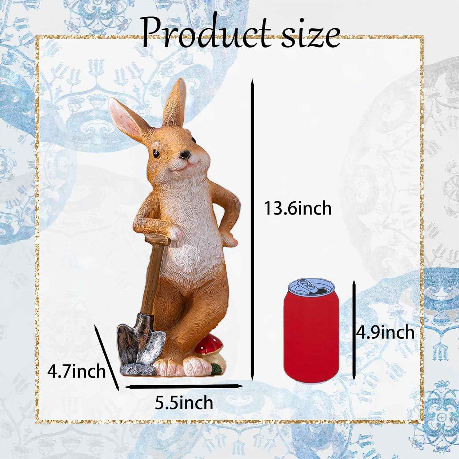 Bunny Garden Statue Outdoor Decor Resin Funny Rabbit Statue for Outdoor Patio Lawn Yard Art Decoration Christmas Housewarming Gift