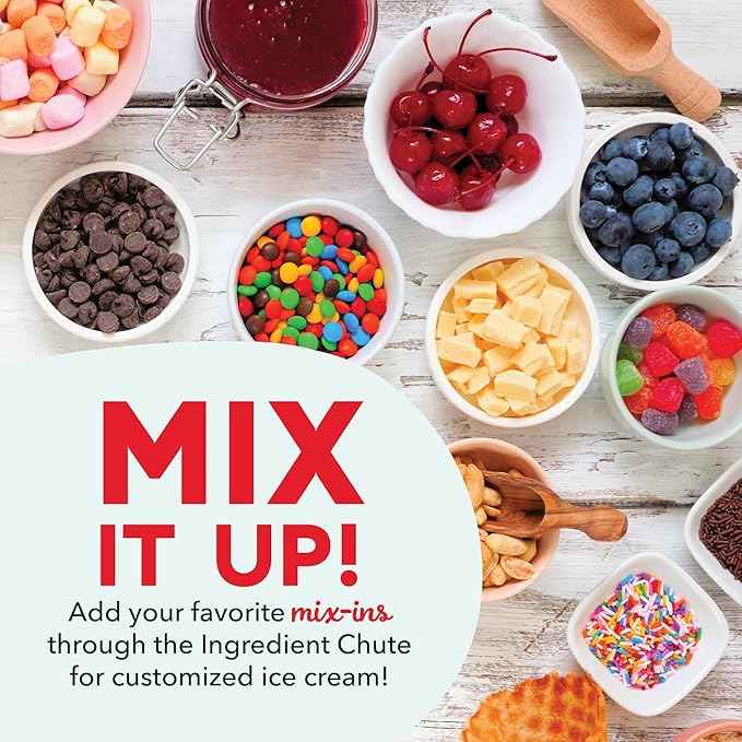 Dash Deluxe Gelato & Ice Cream Maker - HomeMade Dessert Maker with One-Touch Churning - Space-Saving Design & Easy to Clean - 2 Quarts, Cream