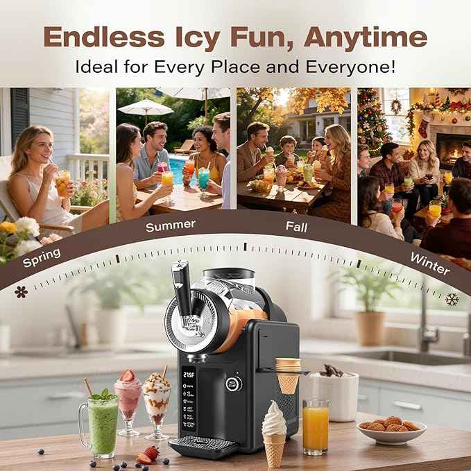 SYINTAO Slushie Machine No Ice Needed, 2-in-1 Frozen Drink & Soft Serve Ice Cream Maker, 75oz Self-Chilling Slushy Maker with 5 Presets, LED Display & Auto Clean for Home & Party (Black)