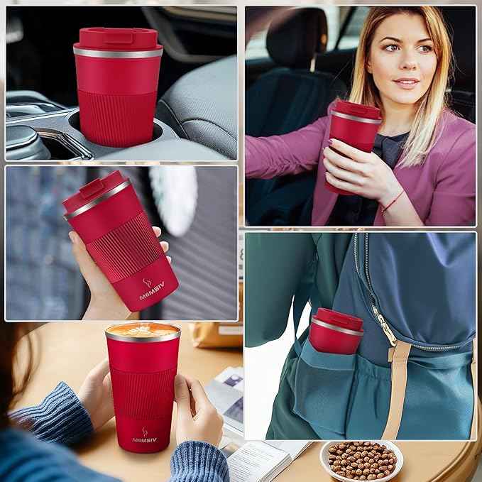 MOMSIV 17oz Travel Mug, Insulated Coffee Cup with Leakproof Lid, Vacuum Stainless Steel Double Walled Reusable Tumbler for Hot and Cold Water Coffee and Tea In Travel and Car