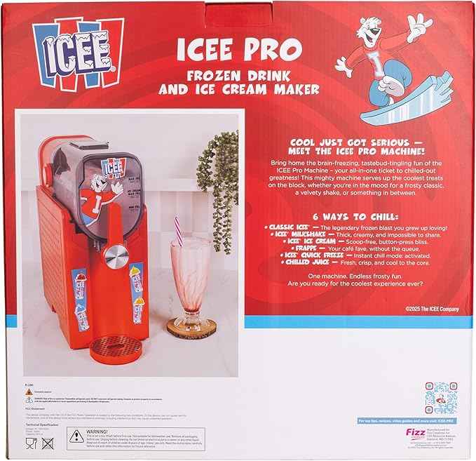 ICEE Pro Slushie Machine – No Ice Needed Frozen Drink, Frappe, Milkshake & Ice Cream Maker | Home Slushy Machine, Countertop Frozen Drink Machine. Officially Licensed ICEE Merchandise.