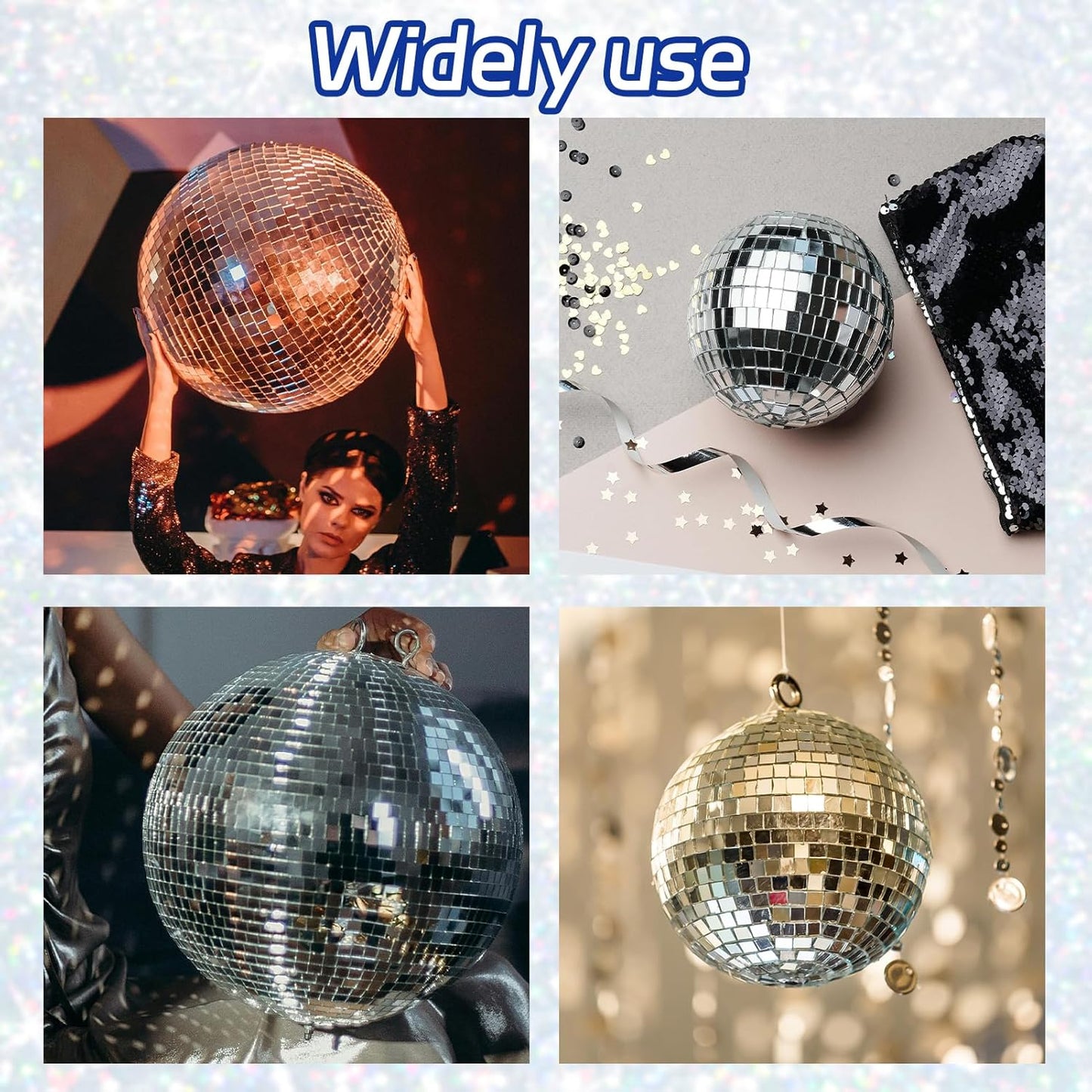 Self Adhesive Disco Ball Mirror Tiles, 3200 Pieces, 5 x 5 mm, Blue, Geometric, Multi-Surface, Vinyl, Modern, DIY Craft, Outdoor, Roll, Square, Mosaic Tiles