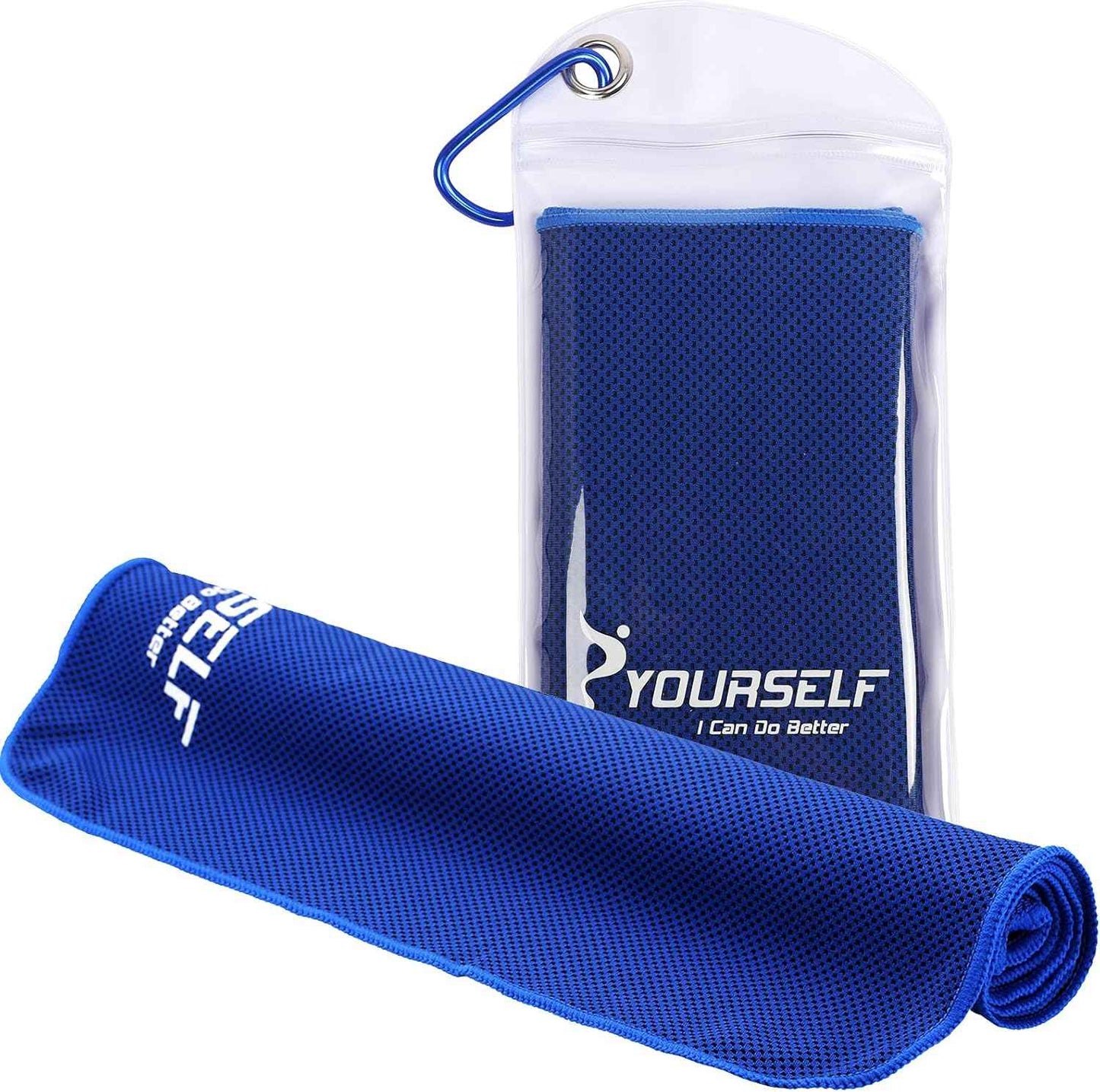 SYOURSELF Cooling Towel for Instant Relief Cool Bowling Fitness Yoga Towel-40 x12 Use as Cooling Neck Headband Bandana Scarf,Stay Cool for Travel Camping Golf Football &Outdoor Sport(Dark Blue)