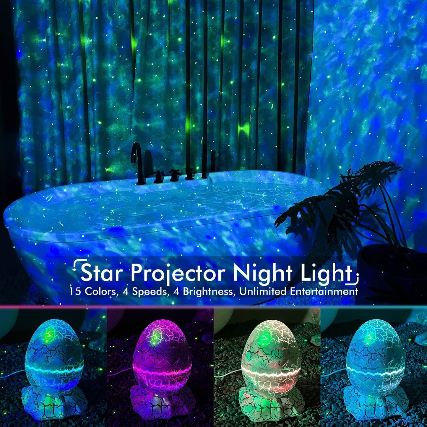 Rossetta Galaxy Projector for Bedroom, Smart App Star Light Projector with Bluetooth Speaker and White Noise, Night Light for Kids Adults Game Room, Home Party, Ceiling, Room Décor