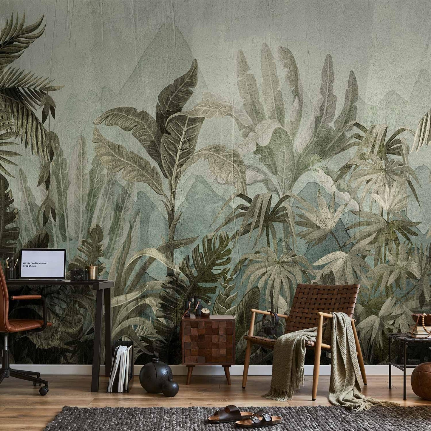 artgeist Premium Wall Mural Leaves 138x101 in - XXL Non-Woven Wallpaper Fleece Wall Decor Photo Print Picture Image Design Nature Botanical Plants Palm Abstract b-C-0854-a-a