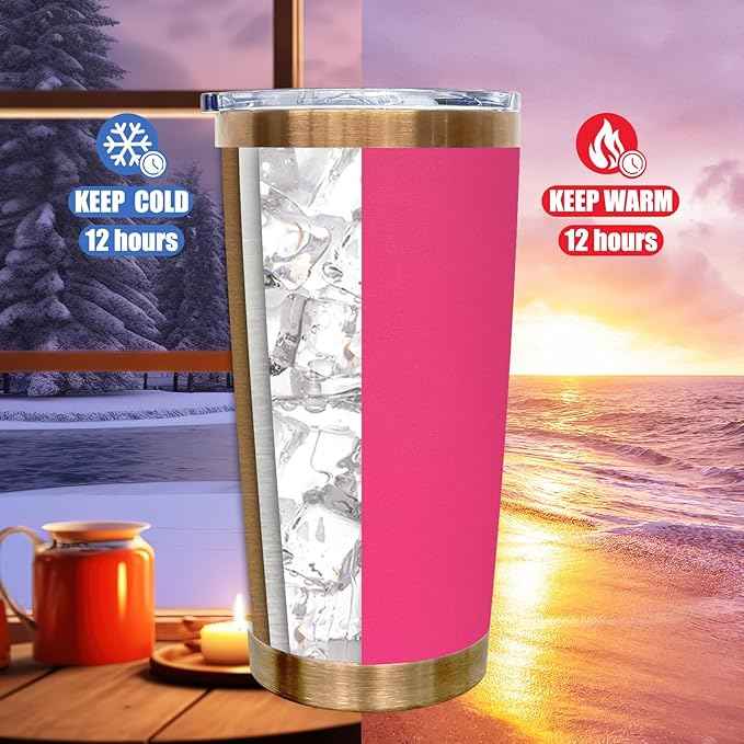 20 oz Tumbler Bulk 4 Pack Stainless Steel Tumblers with Lids and Straws, Double Wall Vacuum Insulated Travel Coffee Mug for Laser Engrave, Powder Coated Cup for Hot and Cold Drinks (Rosy,4 pack)