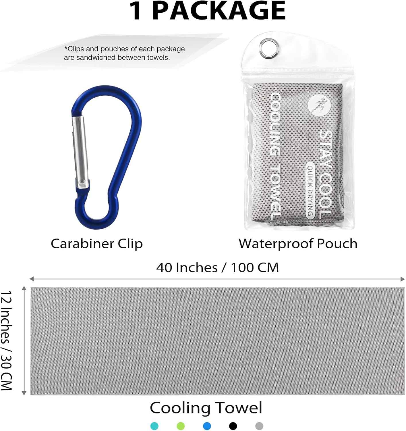 Cooling Towels - 5 Pack Gym Towels, Gym Towel for Working Out, Yoga Towel, Quick Dry Towel for Running, Camping, Fitness & More Activities