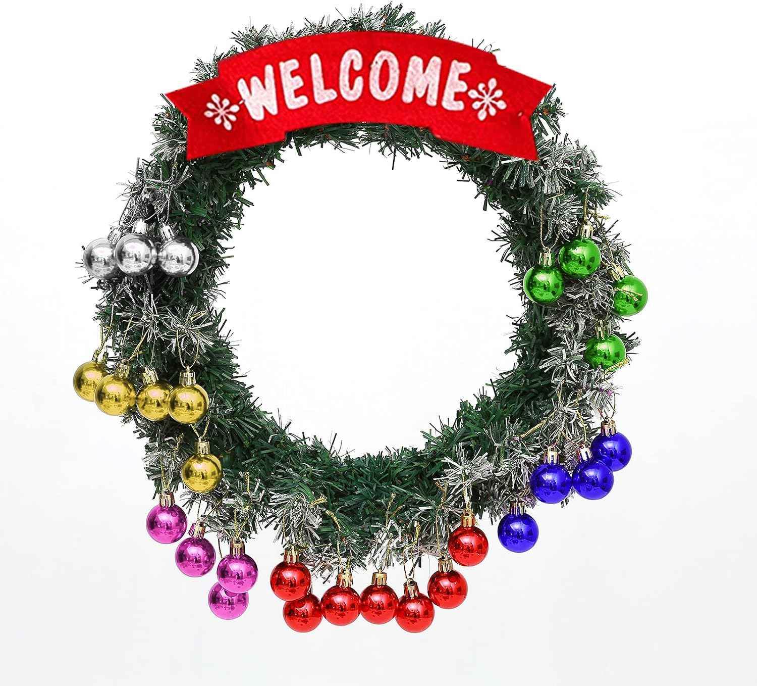 144 PCS/1.18 inch Christmas Tree Ornaments, Christmas Ball Decoration Set Color Mixing（Red Green Gold Blue Purple Silver） Christmas Ball Shatterproof Hanging Tree Ornament Set