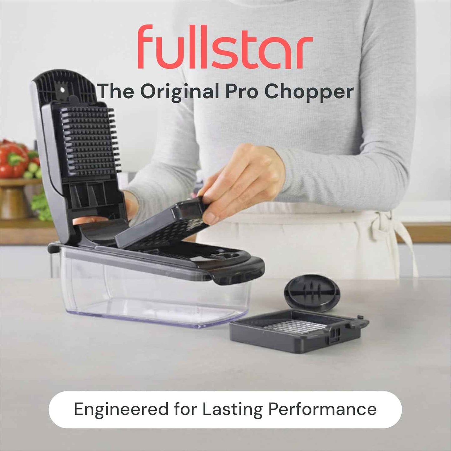 Fullstar The Original Pro Chopper - Vegetable Chopper and Spiralizer, Food Chopper with Container, Fruit Slicer, Kitchen Gadgets & Gifts, Home Essentials (4 in 1, Black)
