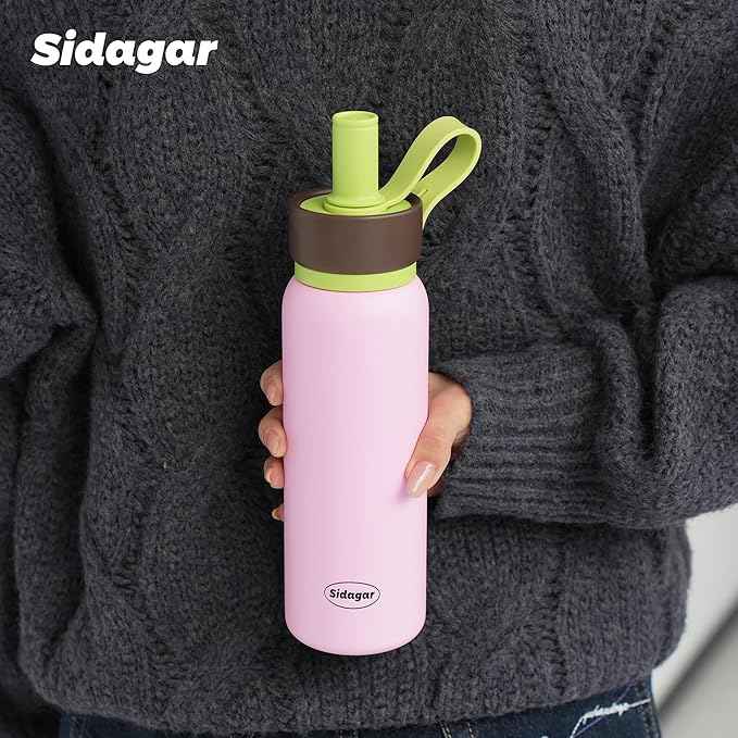 24 oz Tumbler, Insulated Coffee Mug with Lid and Straw, Leak Proof Portable Travel Cup, for Hot and Cold Drinks Drinks Flask for Women Pink