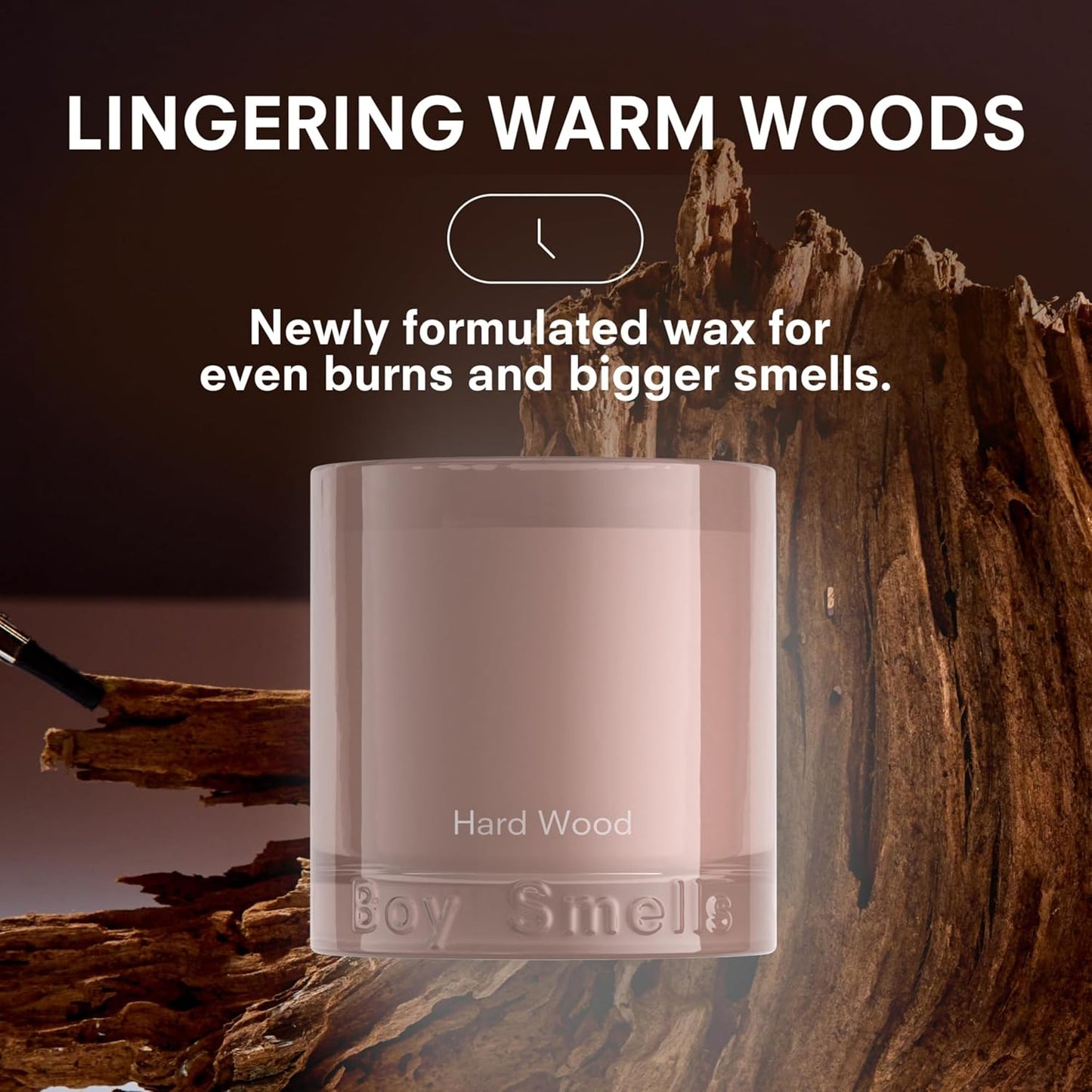 Boy Smells Hard Wood Leather Candle - 8.5 oz - Home Candle with Black Pepper, Leather and Cedarwood - Up to 50-Hour Burn - Cotton Wick