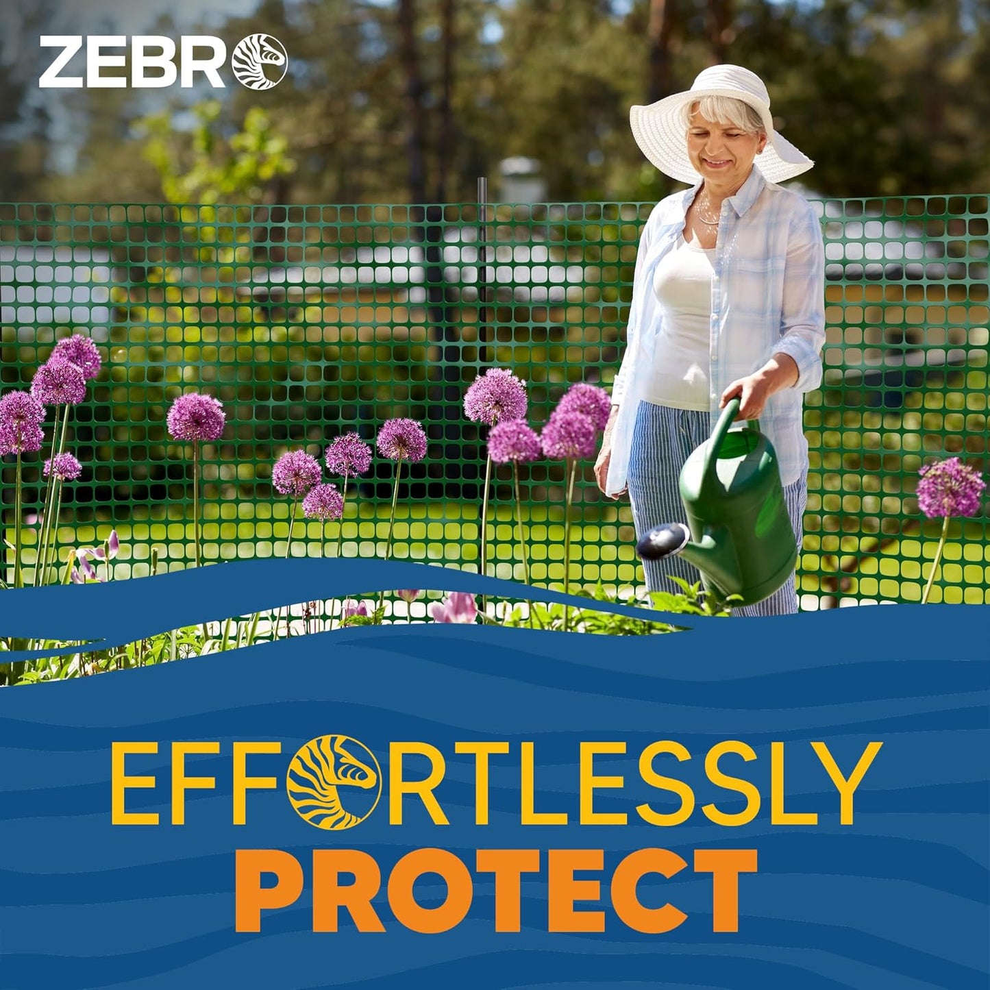 ZEBRO 4' x 50' Green Plastic Garden Fence Roll – Light Duty Mesh Fencing for Temporary Fence, Snow, Garden Netting, Animal Barrier, Agricultural Fencing & Lawn Protection
