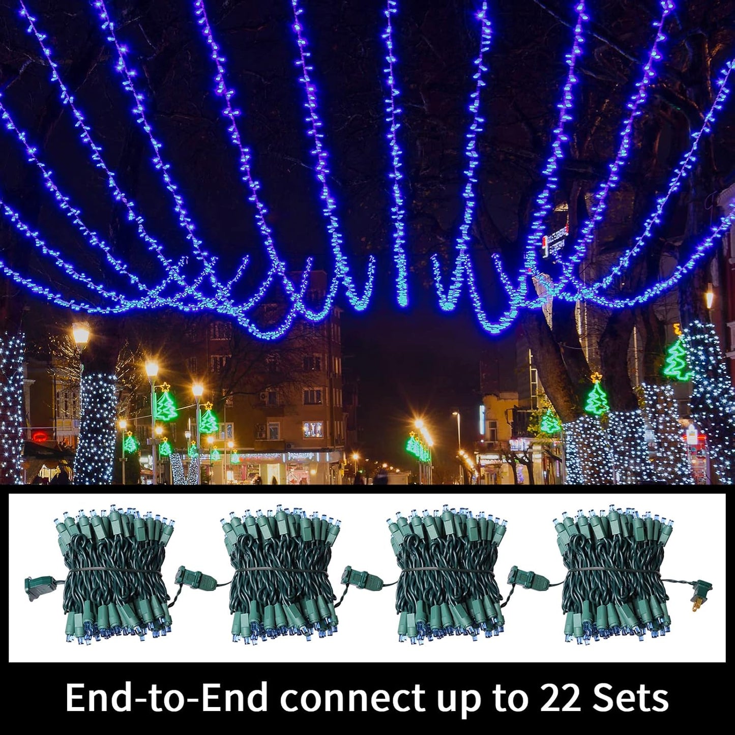 100 Count Blue - String Lights - 21.6FT LED Christmas Lights, Mini led Lights for Indoor Outdoor Home Holiday Party Wedding Independence Day Decoration