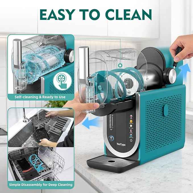 Slushie Machine for Home, No Ice Needed Margarita Machine & Slushy Machine, 5 Preset, Rapid Freezing, Self-Cleaning, 66oz Slushie Maker for Frappes, Spiked Slush, Ice Cream, Dark Green