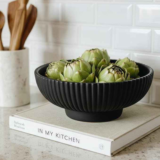 Decorative Concrete Fruit Bowl For Kitchen Counter Or Table Decor – Premium Quality Large Key Bowl Elevates Your Modern/Farmhouse Home Decoration, Showcasing Fruit or Seasonal Centerpieces in Style