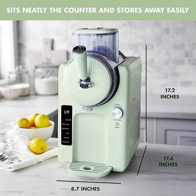 GreenPan Frost Ice Cream Maker & Slushie Machine, Soft Serve, Sorbet, Margaritas, Milkshakes, Frozen Yogurt, No Pre-Freezing, Ready in 15 Mins, 6 Modes, 7 Textures, Self-Cleaning, Family Size, Green