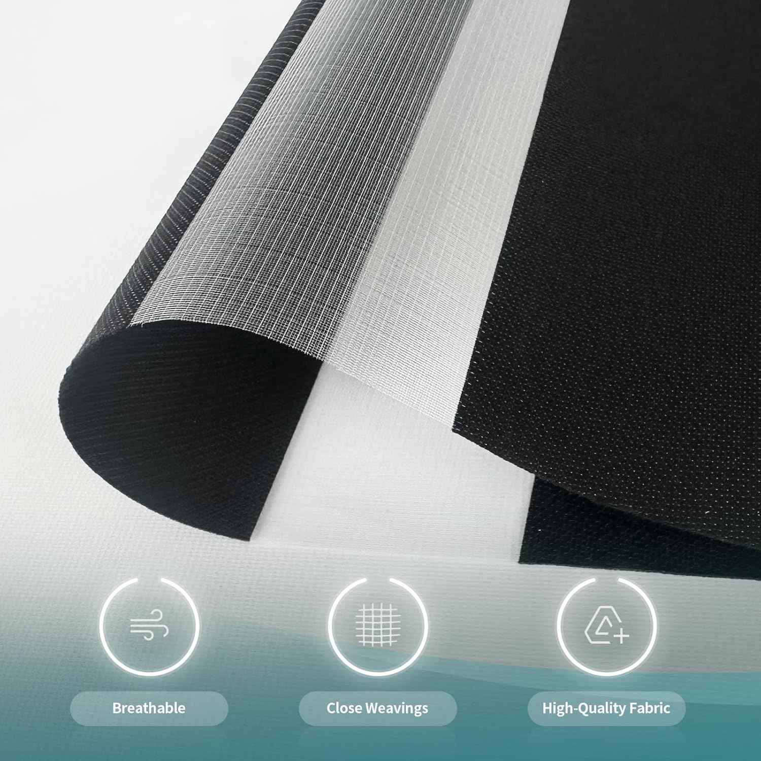 Cordless Zebra Blinds for Windows (22" W X 72" H, Black) Free-Stop Zebra Roller Shades Dual Layer Light Filtering Privacy for Day and Night, Light Control for Home, Bedroom, Office