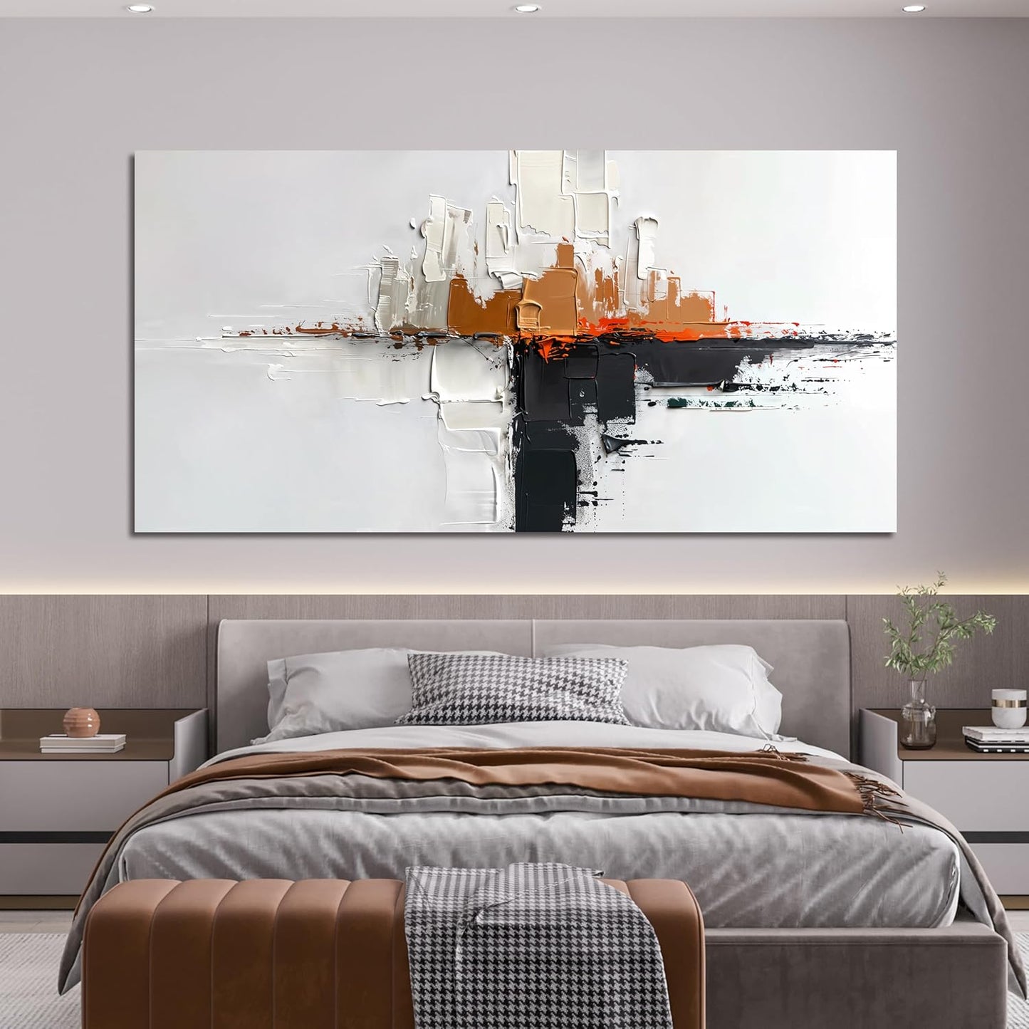 Abstract Large Wall Art Decor Modern Wall Art Pictures for Living Room Abstract Canvas Art Wall Decor Oversized Black and White Wall Art Prints Artwork for Walls Bedroom Office Home Decor 29" X 58"