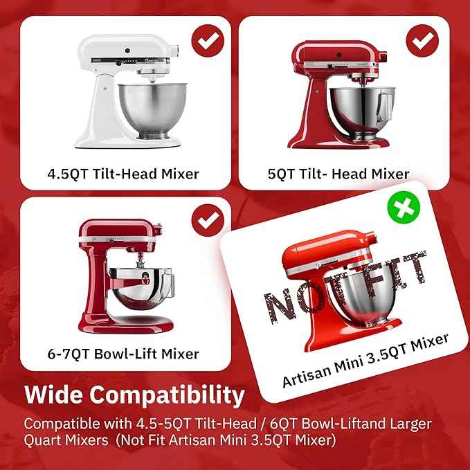 Ice Cream Maker Attachment for KitchenAid Stand Mixer, Ice Cream Bowl Compatible with 4.5Qt and Larger Stand Mixers, Ice Cream & Sorbet Gelato Maker Attachment, 2 Quart, White
