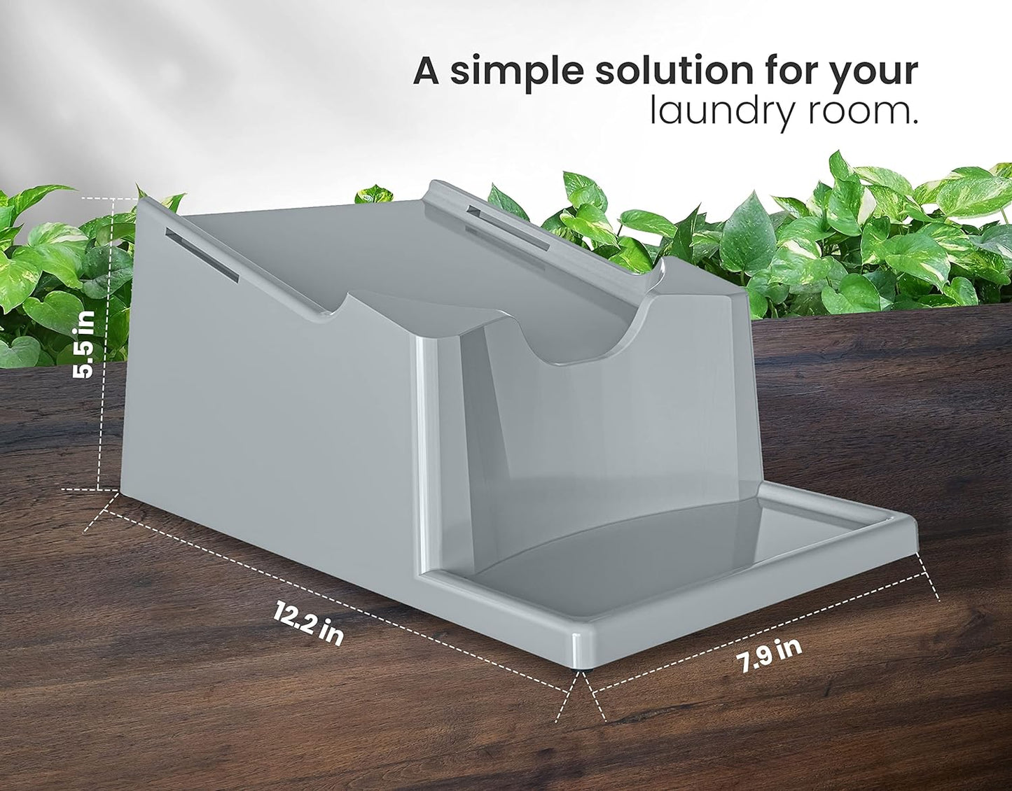 TidyFriend Laundry Detergent Holder Stand with Drip Tray, 3 Pack Laundry Soap Holder with Non-Slip Rubber Feet for Washing Space Organization, Angled Downward Slope for Easy Pouring (Grey)