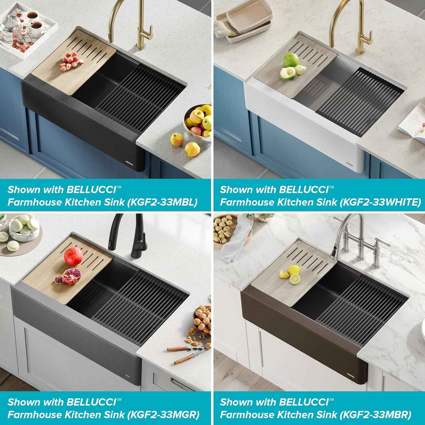 Kraus Multipurpose Workstation Sink Roll-Up Dish Drying Rack, Colander and Trivet in Black, KRM-11BL
