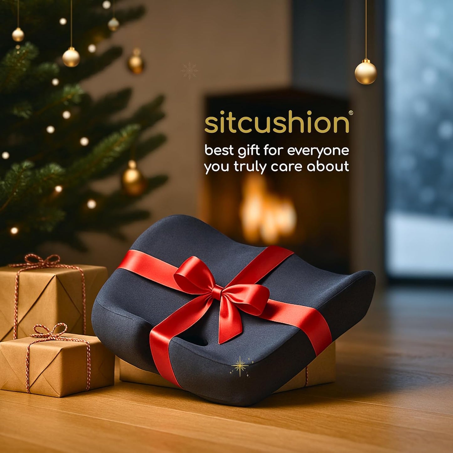 SitCushion X Large Office Chair Cushion for Sciatica Pain Relief, Memory Foam Seat Cushion for Car Seat Pad, Orthopedic Pillow. Computer Chair Cushion for Tailbone Pain Relief All Day Comfort (Gray)
