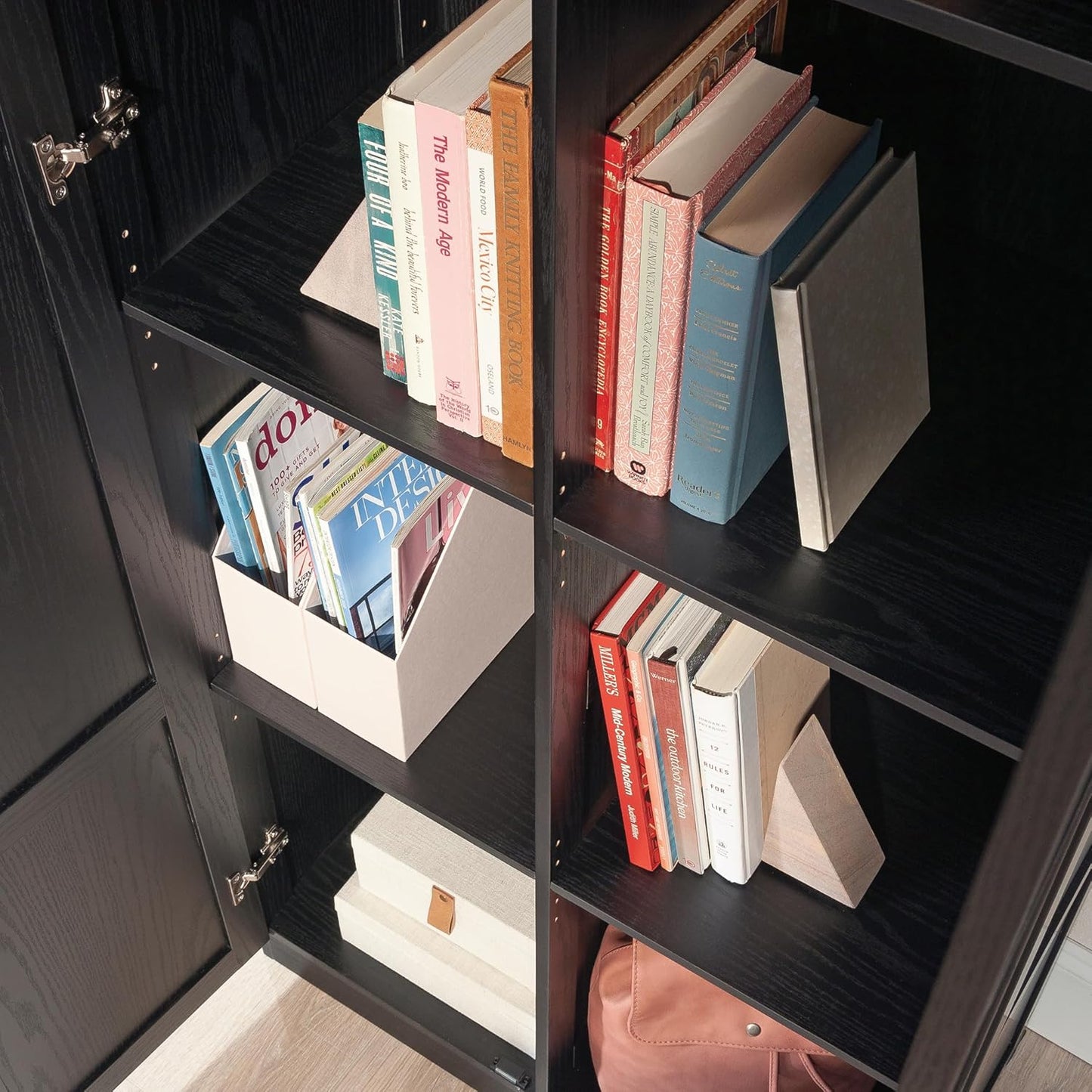 Sauder Tall Storage Cabinet, Black, 4 Adjustable Shelves, Multi-Room Use