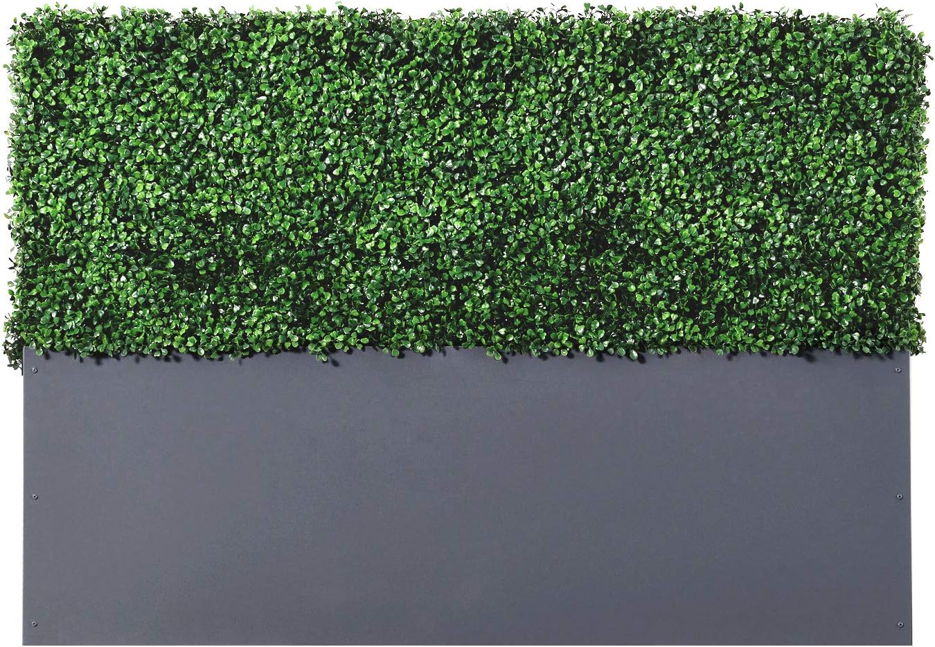 AGPL Upgraded Artificial Boxwood Hedge Wall with Gray Color Planter Box (33.5" Height 48" Width 12" Deep) …