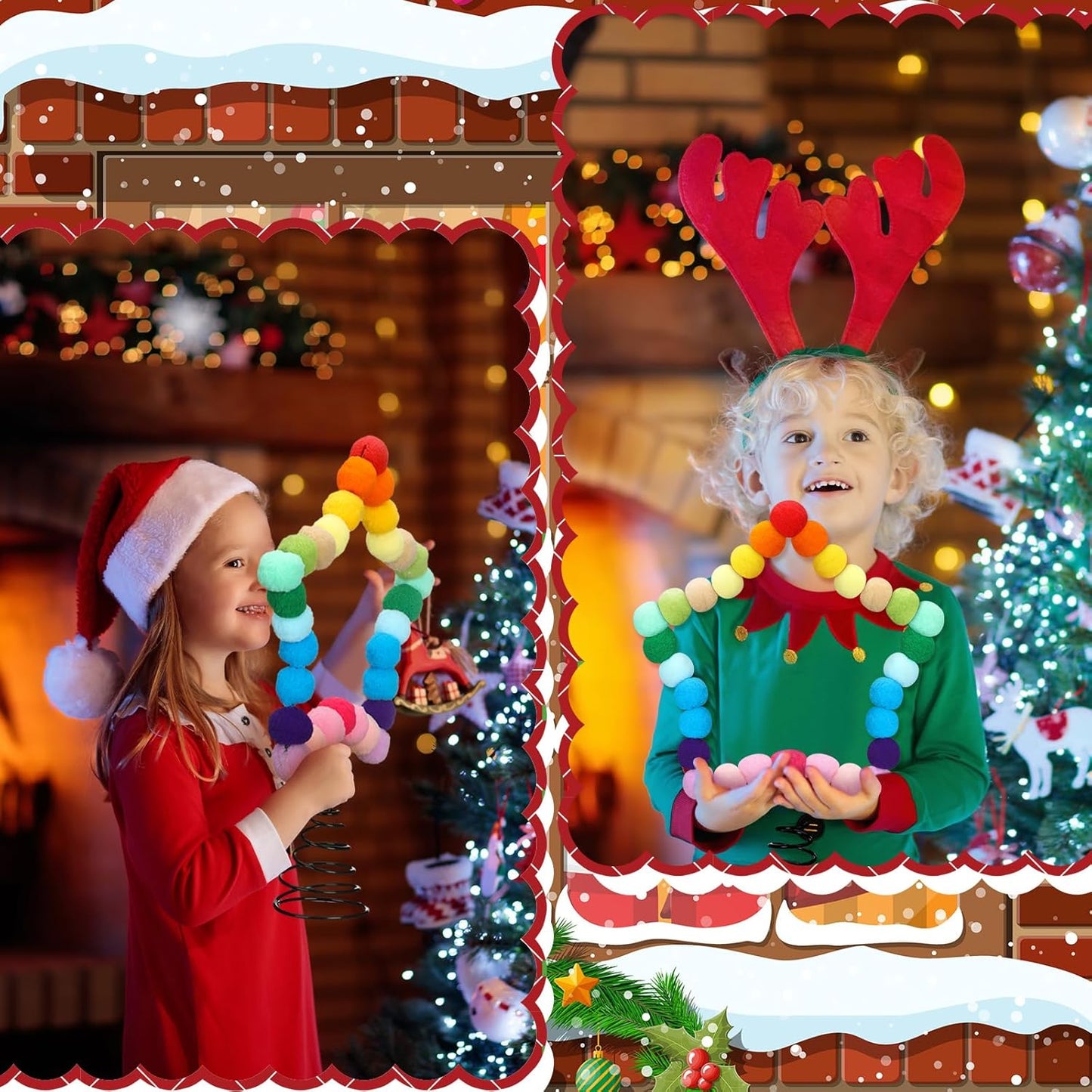 Rainbow Felt Ball Star Christmas Tree Topper Colorful Pom Pom Felt Ball Xmas Tree Topper Colorful Five Pointed Star Xmas Ornaments for Decoration(8.3 x 7.1 Inch)