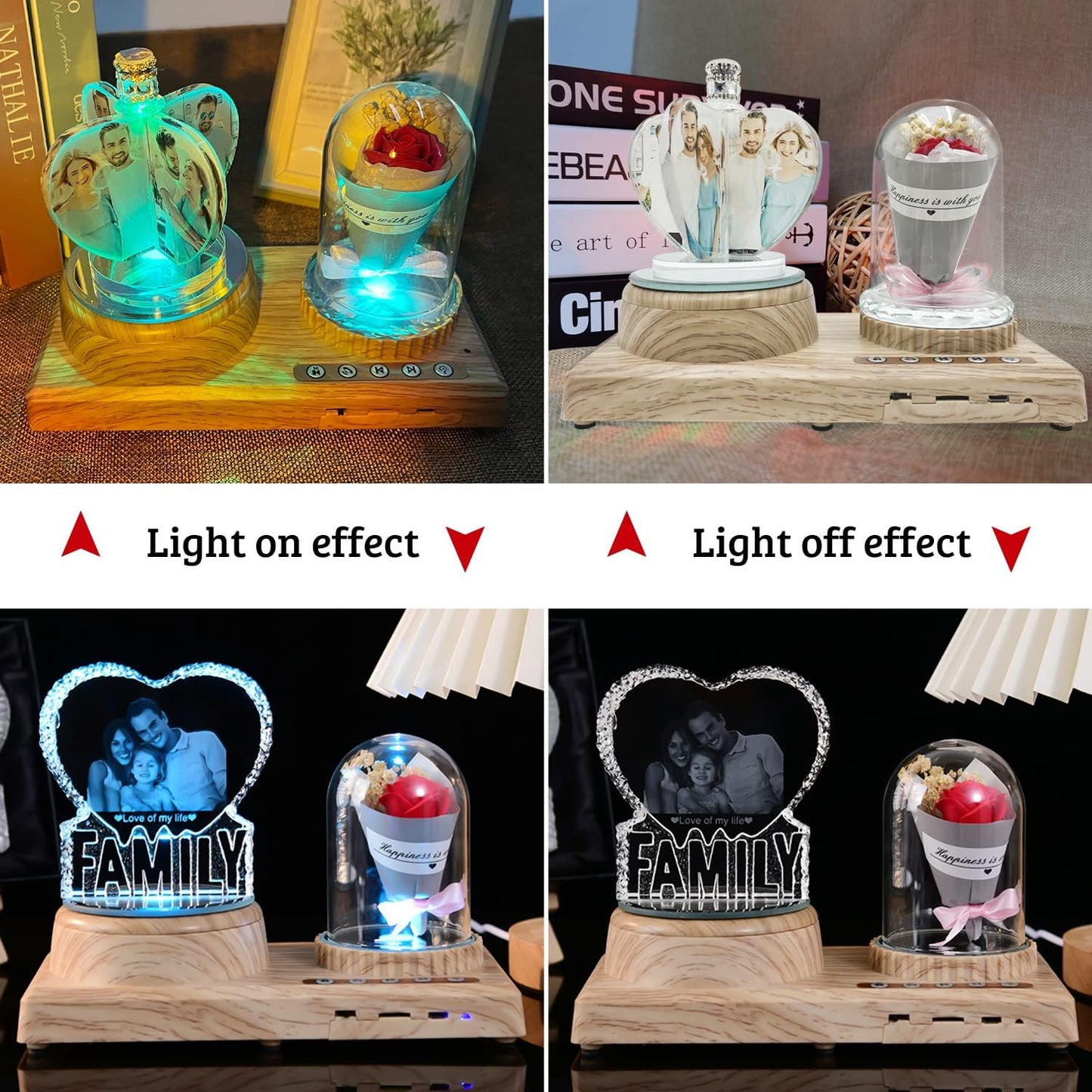 to My Beautiful Mom Gifts MOM Heart-Shaped with Bluetooth Rotating Music Box, Present for Mom from Daughter Christmas Mothers Day Birthday