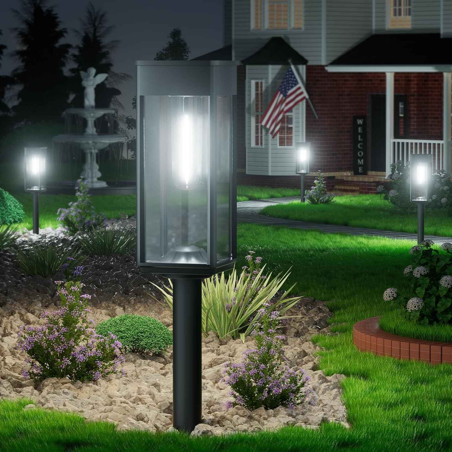 BITPOTT Bright Solar Pathway Lights Outdoor Waterproof IP65, 8 Pack Auto On/Off Solar Outdoor Lights for Path, Yard, Landscape, Lawn, Patio, Walkway, Driveway, Garden Decor Lighting Solar Powered