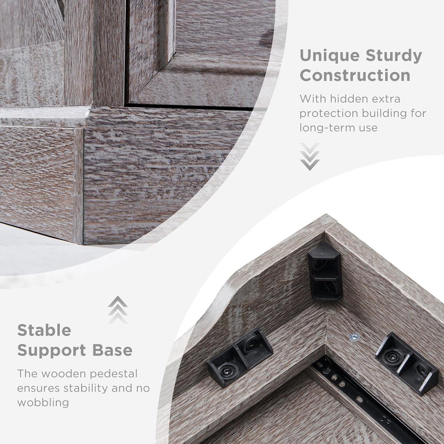 Farmhouse 9 Drawer Dresser for Bedroom, 36 Inch Tall Modern Dresser TV Stand with Large Drawers & Bar Handles, Rustic Wood Chest of Drawers for Bedroom, Living Room, Hallway, Grey