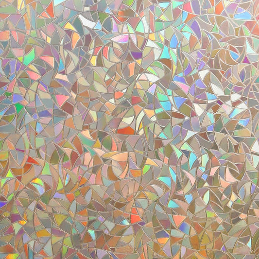 DOWELL Window Privacy Film, Rainbow Window Film, Decorative Stained Glass Clings, Static Cling Door Sticker, Non-Adhesive 3D Decals for Home UV Protection, Dark Brown, 17.5 x 78.7 inches