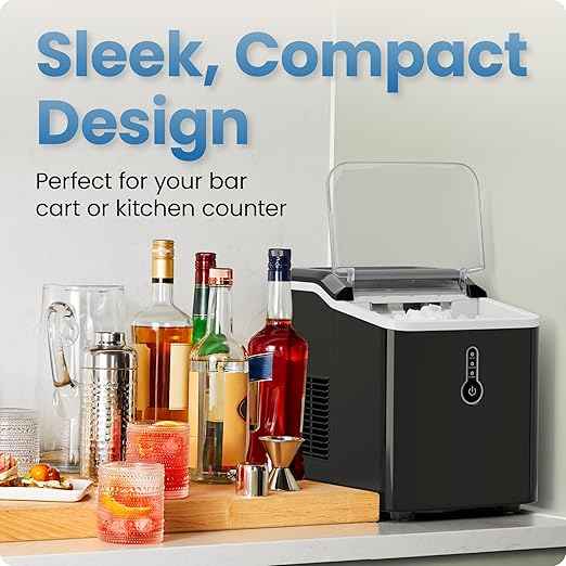 Iceman by Chefman Nugget Ice Maker Countertop, Pebble Ice Maker Machine, 26 lb in 24 Hours, Ready in 6 Minutes, Removable Ice Basket, Fun and Chewable Cubes, 1.5L Water Tank, Self-Cleaning Function