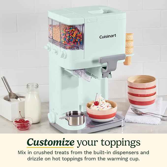 Cuisinart Soft Serve Ice Cream Machine- Mix It In Ice Cream Maker for Frozen Yogurt, Sorbet, Gelato, Drinks 1.5 Quart, Mint Green, ICE-48