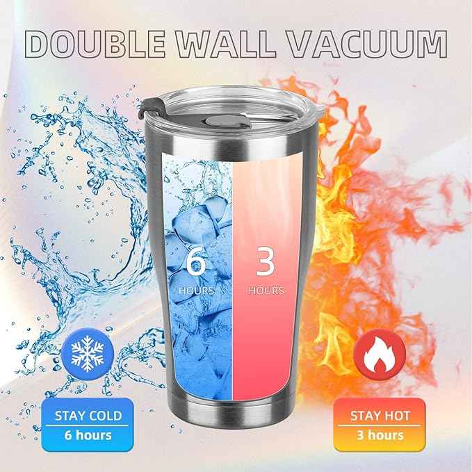 MEZMUT 20oz Coffee Tumbler with Lid and Straw Double Wall Vacuum Insulated Cup Stainless Steel Travel Mugs Insulated for Hot and Cold Leakproof Powder Coated Tumbler for Indoor and Outdoor