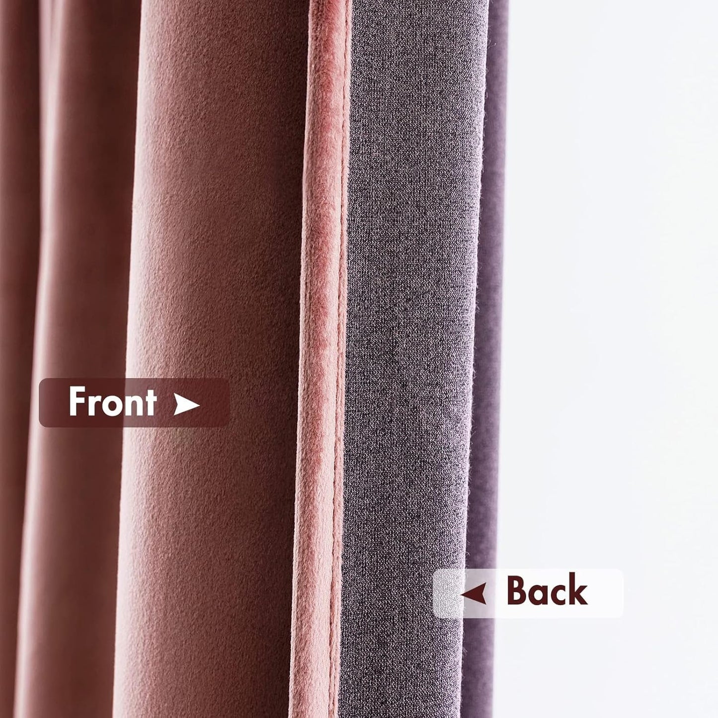 MIULEE Dusty Rose Pink Velvet Curtains Thermal Insulated Blackout Curtain Drapes for Bedroom Living Room Darkening 100 Inches Long Curtains Panels Rod Pocket Set of 2