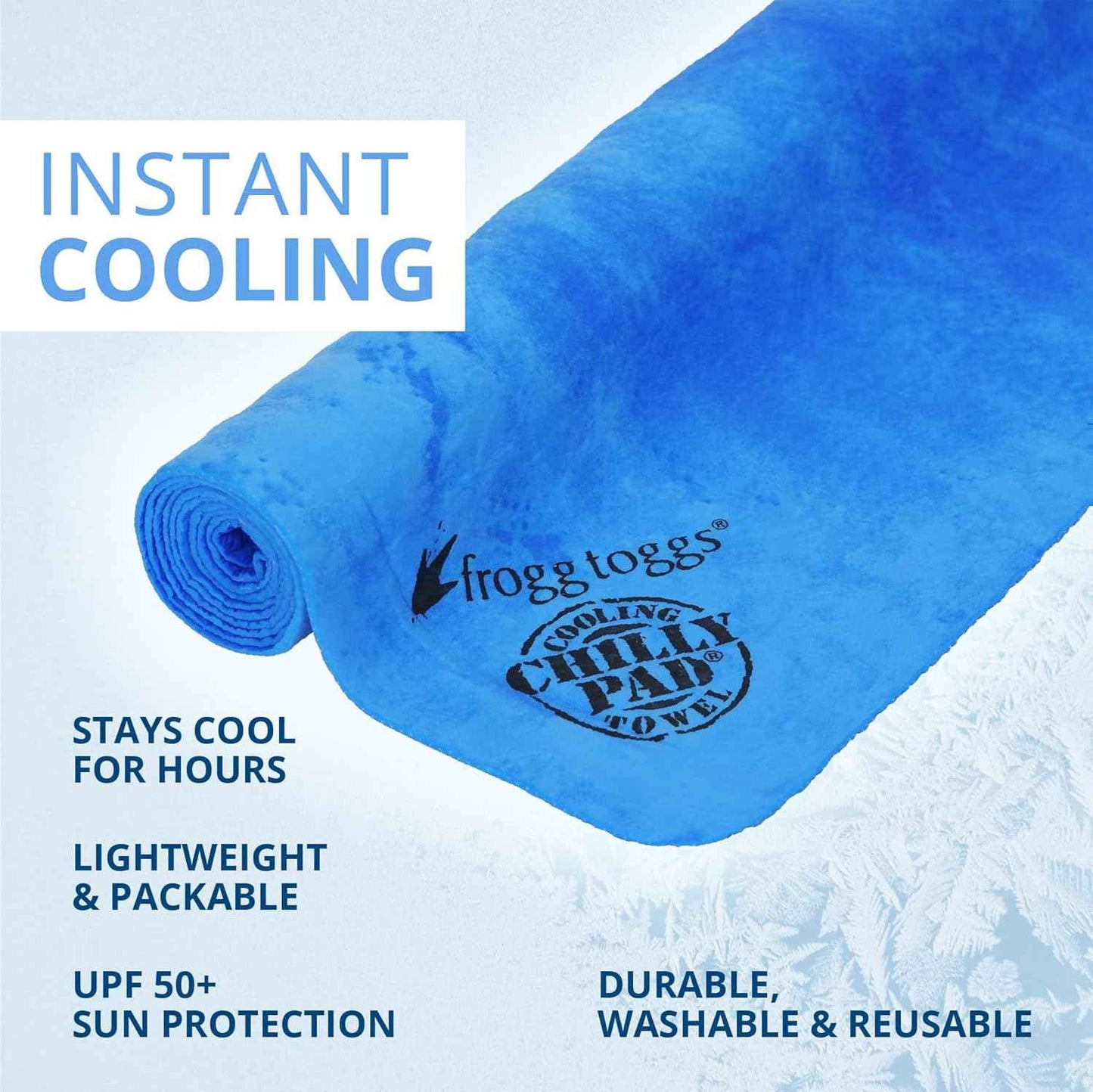 FROGG TOGGS Chilly Pad, Instant Cooling Towel, Long Lasting, Reusable, Sports and Outdoors Neck Towel 33x13