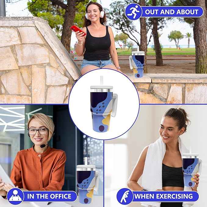 2PCS 20-OZ Insulated Water Bottle,Insulated Stainless Steel Tumbler,Reusable Cold Drink Thermos,BPA-Free, Double-Wall Stainless Steel Water Bottle (Blue-Hoo rays, 20, Fluid Ounces)