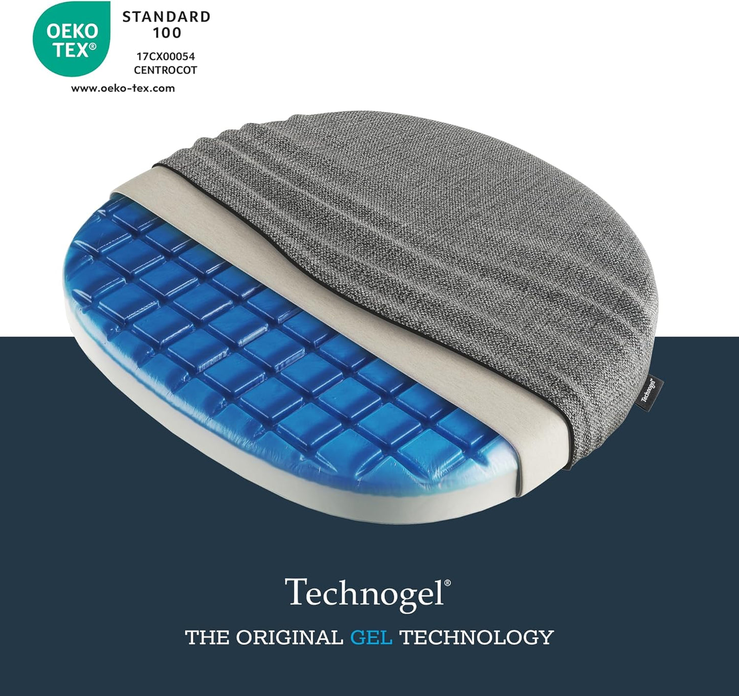 Technogel Pebble Cooling Gel Seat Cushion – Ergonomic Support for Office Chair, Car, Airplane – Sciatica, Hip & Coccyx Pain Relief for Long Sitting, Office Workers, Drivers, Gamers, Wheelchair Users