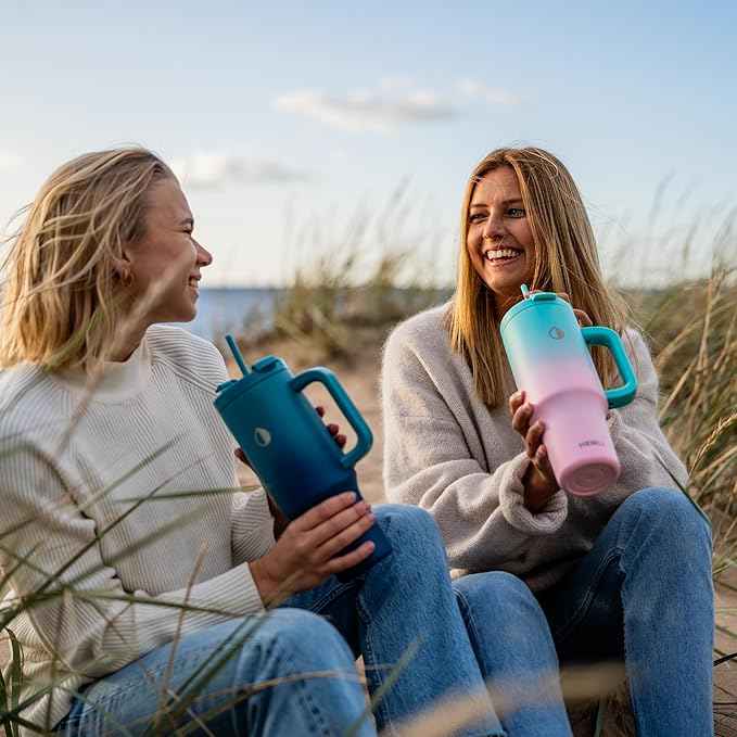 40 Oz Tumbler with Handle and Straw, Insulated Stainless Steel Tumbler with Leakproof 2-in-1 Lid, Reusable and Portable Water and Coffee Travel Mug, Vacuum Insulated