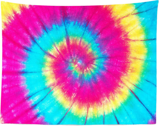 BELECO Tie Dye Tapestry Fabric Wall Hanging 60x40 Inch Groovy Sign Rainbow Tapestry Backdrop Colorful Spiral Tie Dye Party Decorations Tie Dye Art Tapestries for Bedroom Living Room Dorm Decor