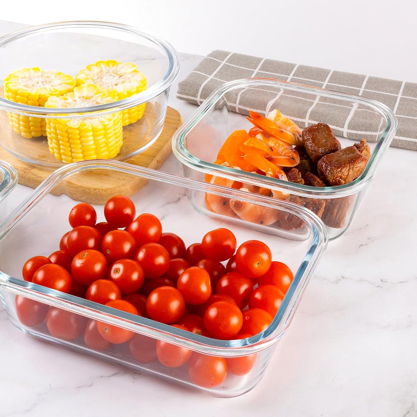 12 Pack Glass Food Storage Containers Set, Glass Meal Prep Containers with Lids, Airtight Lunch Containers, Dishwasher Safe, pink