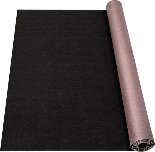Marine Carpet, 5 FT x 25 FT Black Indoor/Outdoor Rug, 0.2" Thick, Non-Slip, Waterproof