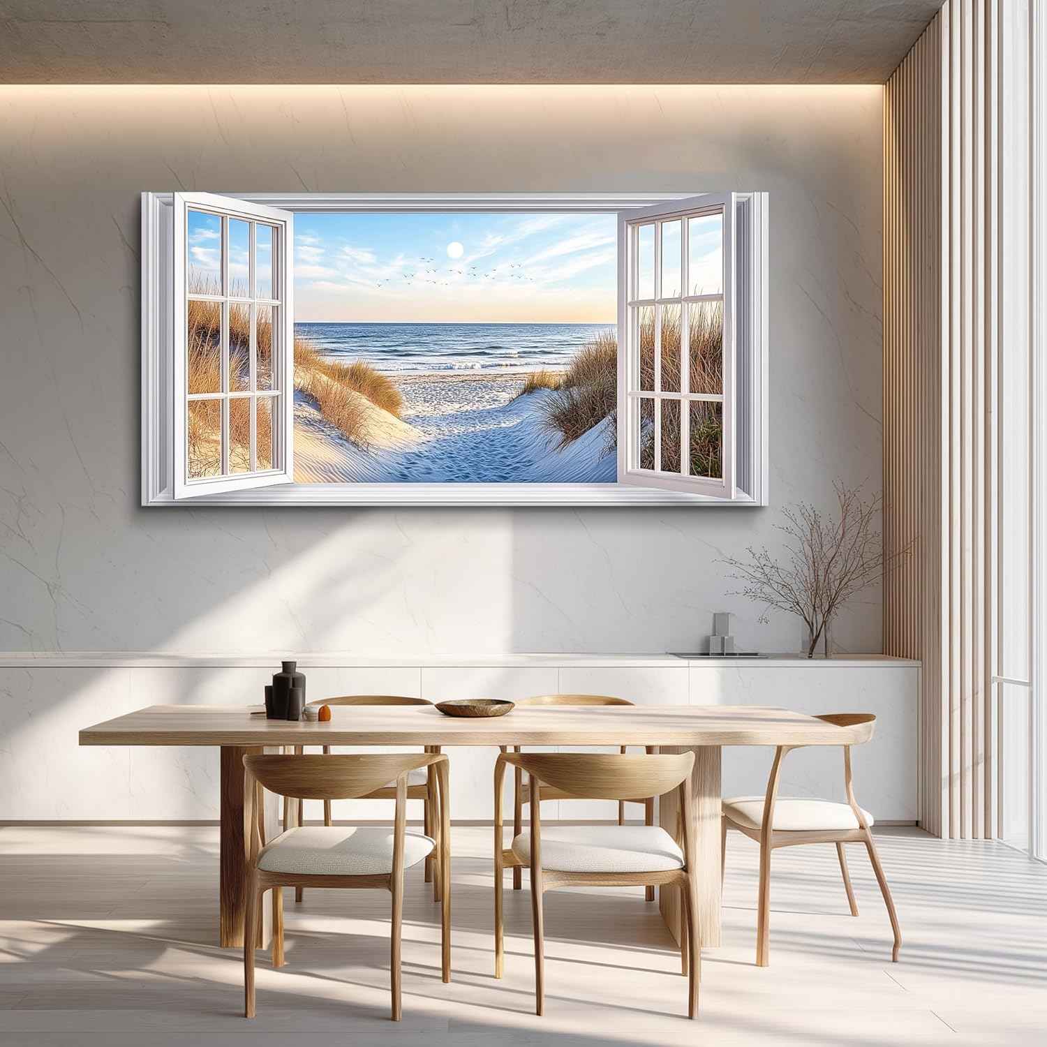 JUDASJART Canvas Wall Art For Living Room Large Wall Decor For Office Bedroom Decorations Coastal Beach Landscape Pictures Farmhouse Painting Artwork Room Wall Mural Aesthetic Home Decor 30x60 In