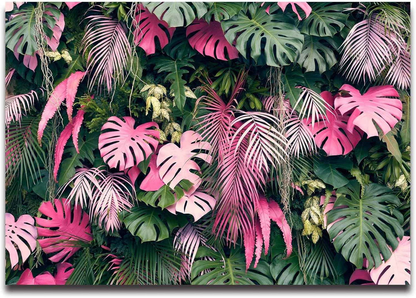 Cliouar-Wall Mural Wallpaper for Bedroom Living Room 3D Mural Monstera Tropical Plant Green Plant Banana Leaf Palm Leaf 158" x 110"(Not Peel and Stick)