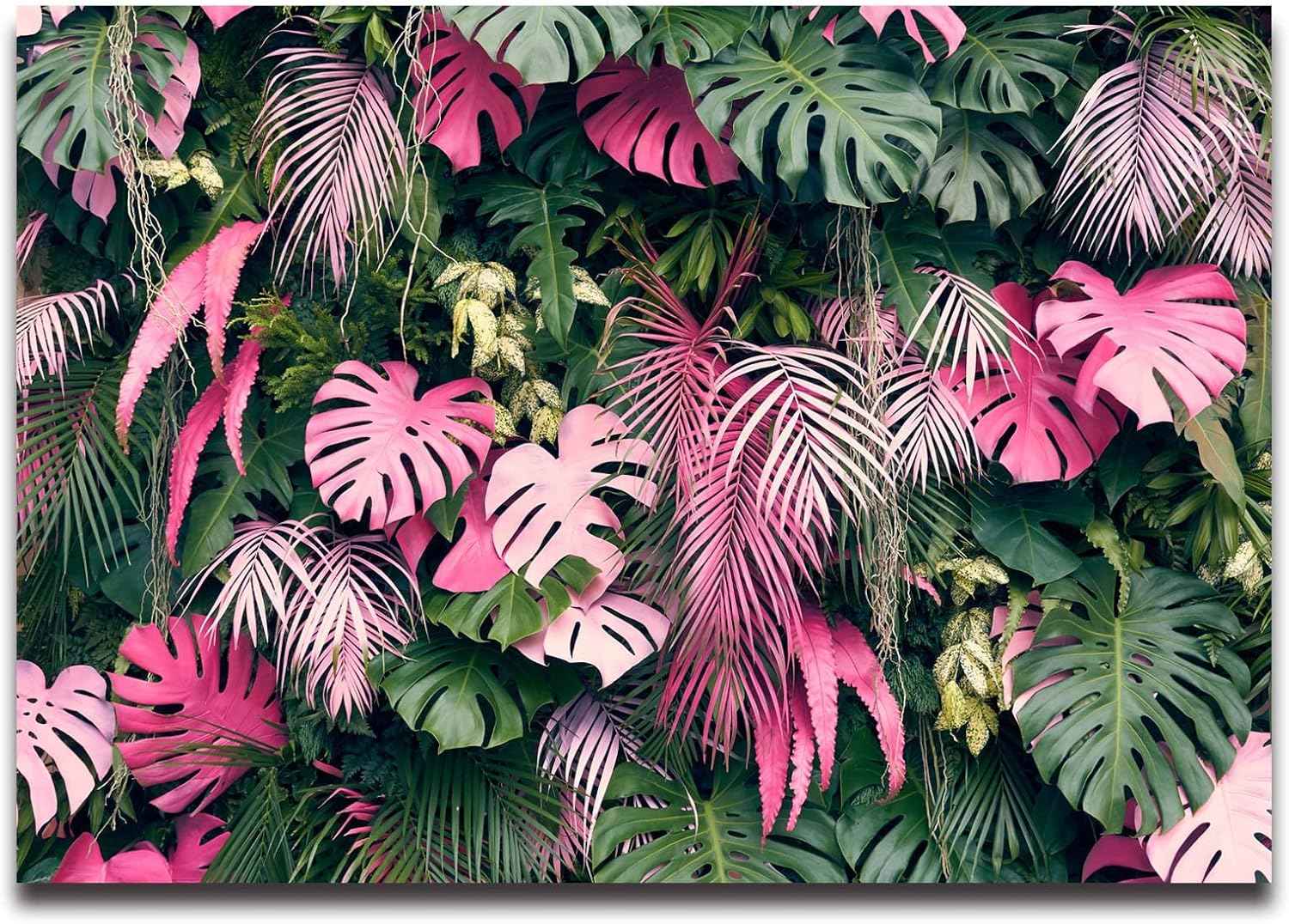 Cliouar-Wall Mural Wallpaper for Bedroom Living Room 3D Mural Monstera Tropical Plant Green Plant Banana Leaf Palm Leaf 158" x 110"(Not Peel and Stick)