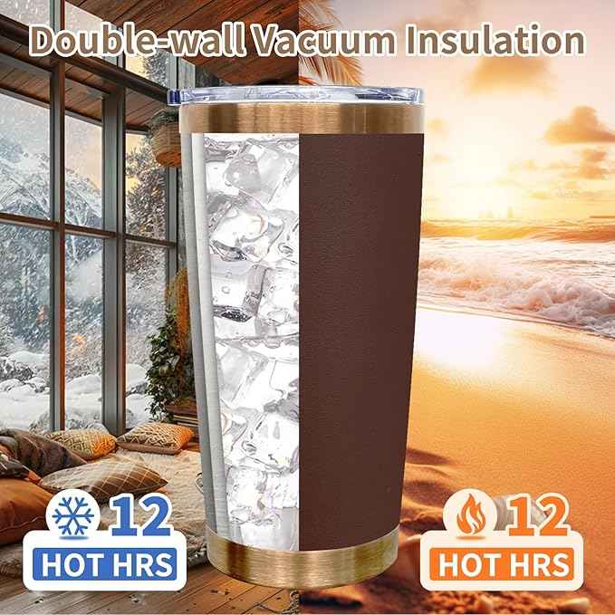 20 oz Tumblers Stainless Steel Tumbler with Lid and Straw Insulated Coffee Mug for Laser Graving 26oz Powder Coated Cup(Coffee,1 pack)