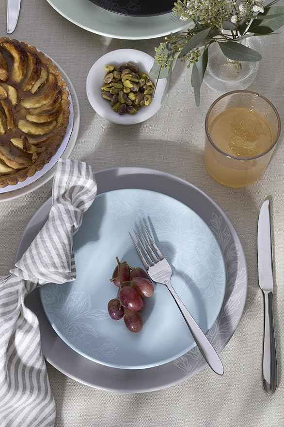 Oneida 897393 Roseto 12-Piece Dinnerware Set, French Blue
